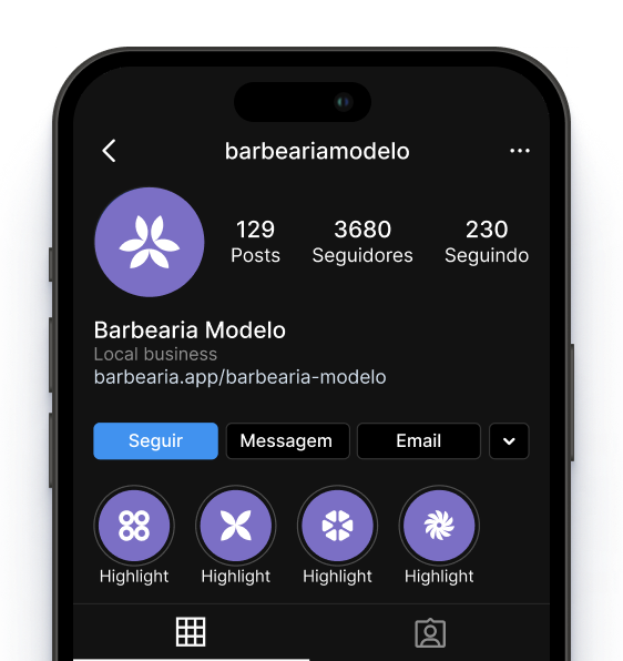 Mockup do agendamento no iPhone